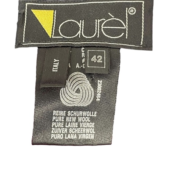 Vintage Laurel By Escada Wool Black Pink Blue Harlequin Diamond Cardigan Sz 42 - Picture 12 of 13